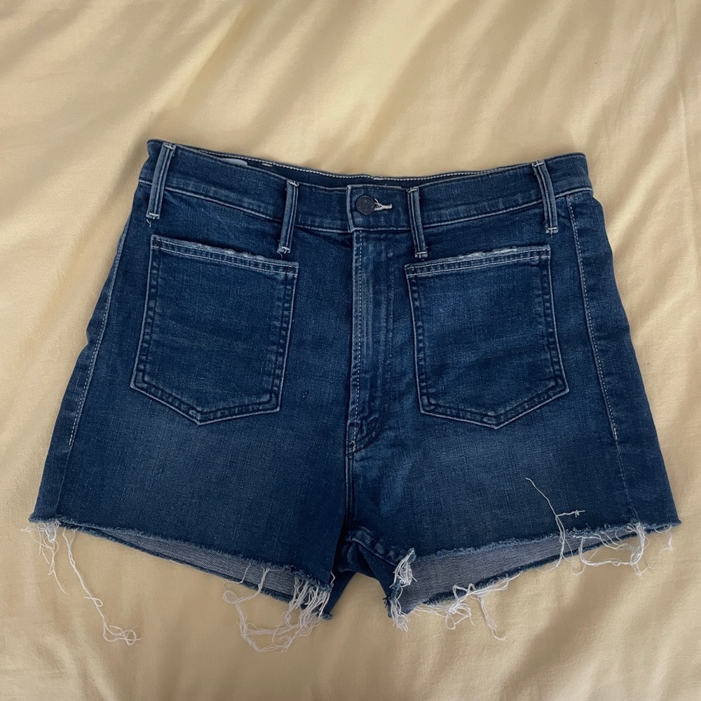 Mother denim high-waist shorts